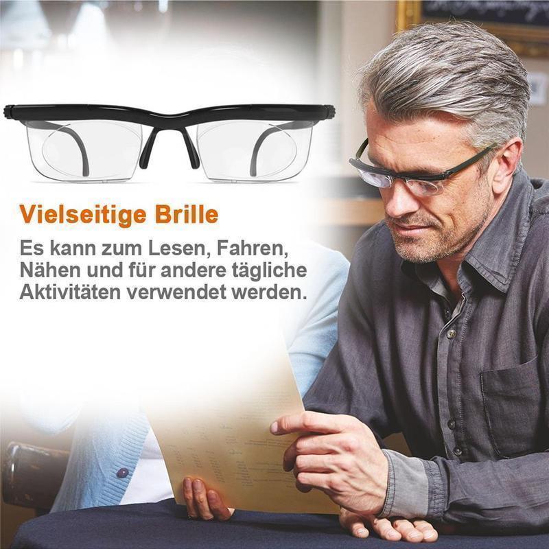 Focusing Reading Glasses Unisex | Adjustable Zoom Lens | Black
