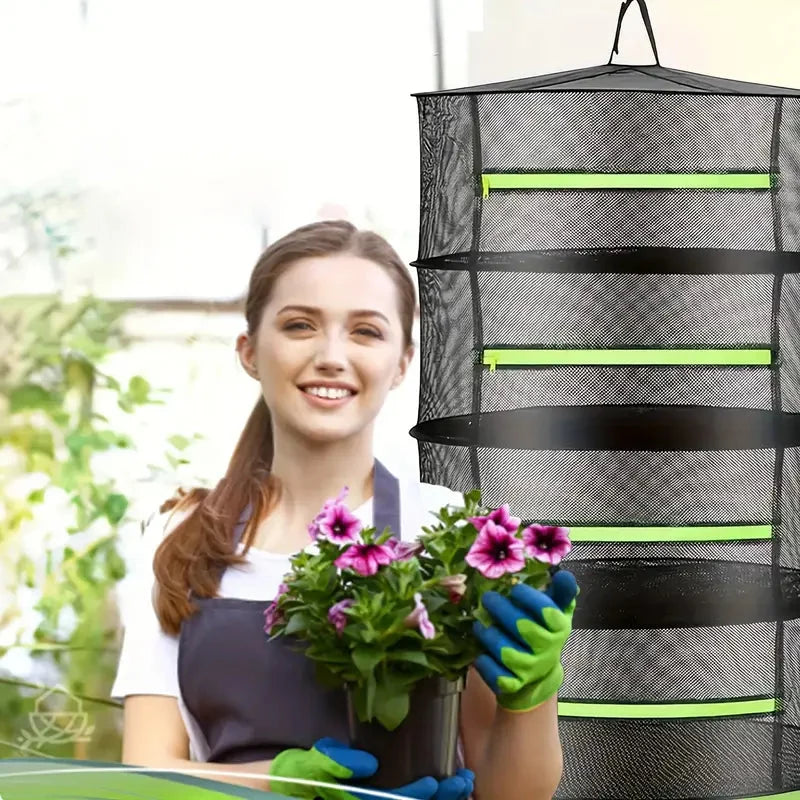 Foldable Drying Rack in Mesh – Multi-layer Hanging Tray for Fruits, Vegetables and Herbs
