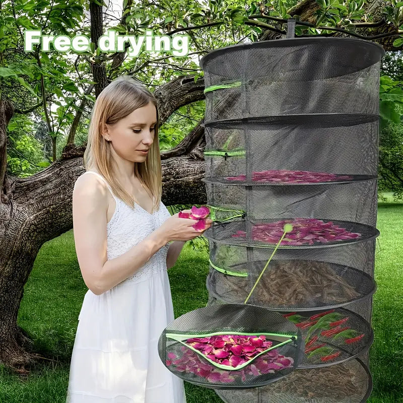 Foldable Drying Rack in Mesh – Multi-layer Hanging Tray for Fruits, Vegetables and Herbs