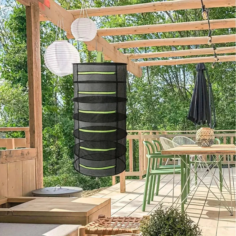 Foldable Drying Rack in Mesh – Multi-layer Hanging Tray for Fruits, Vegetables and Herbs