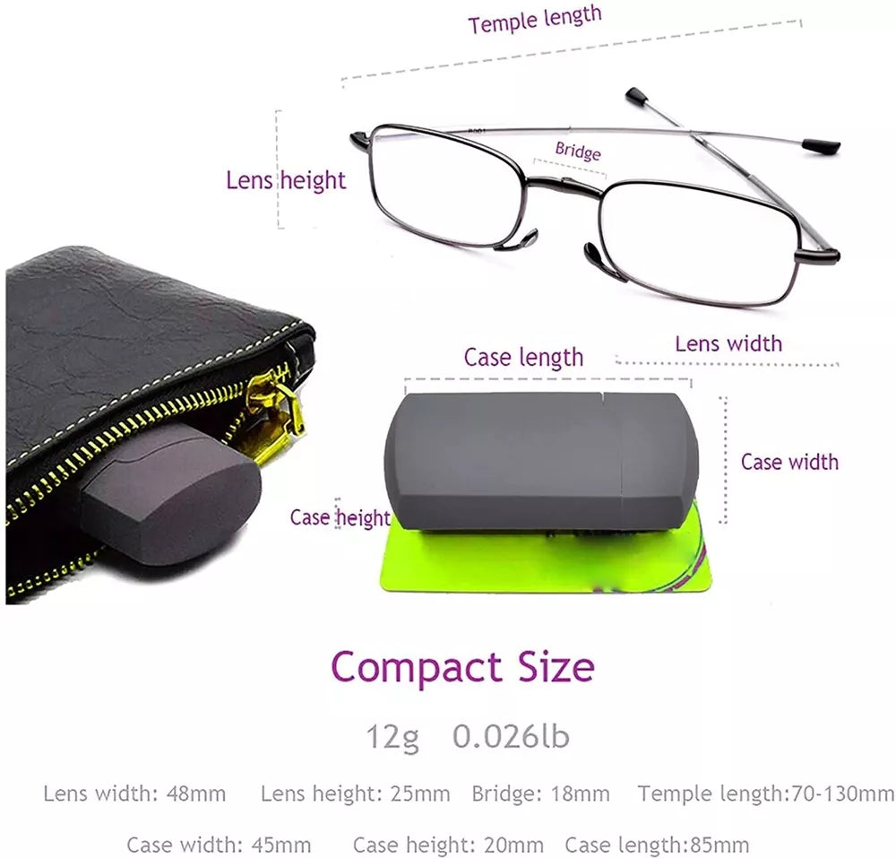 Folding Reading Glasses with Case - Portable Design