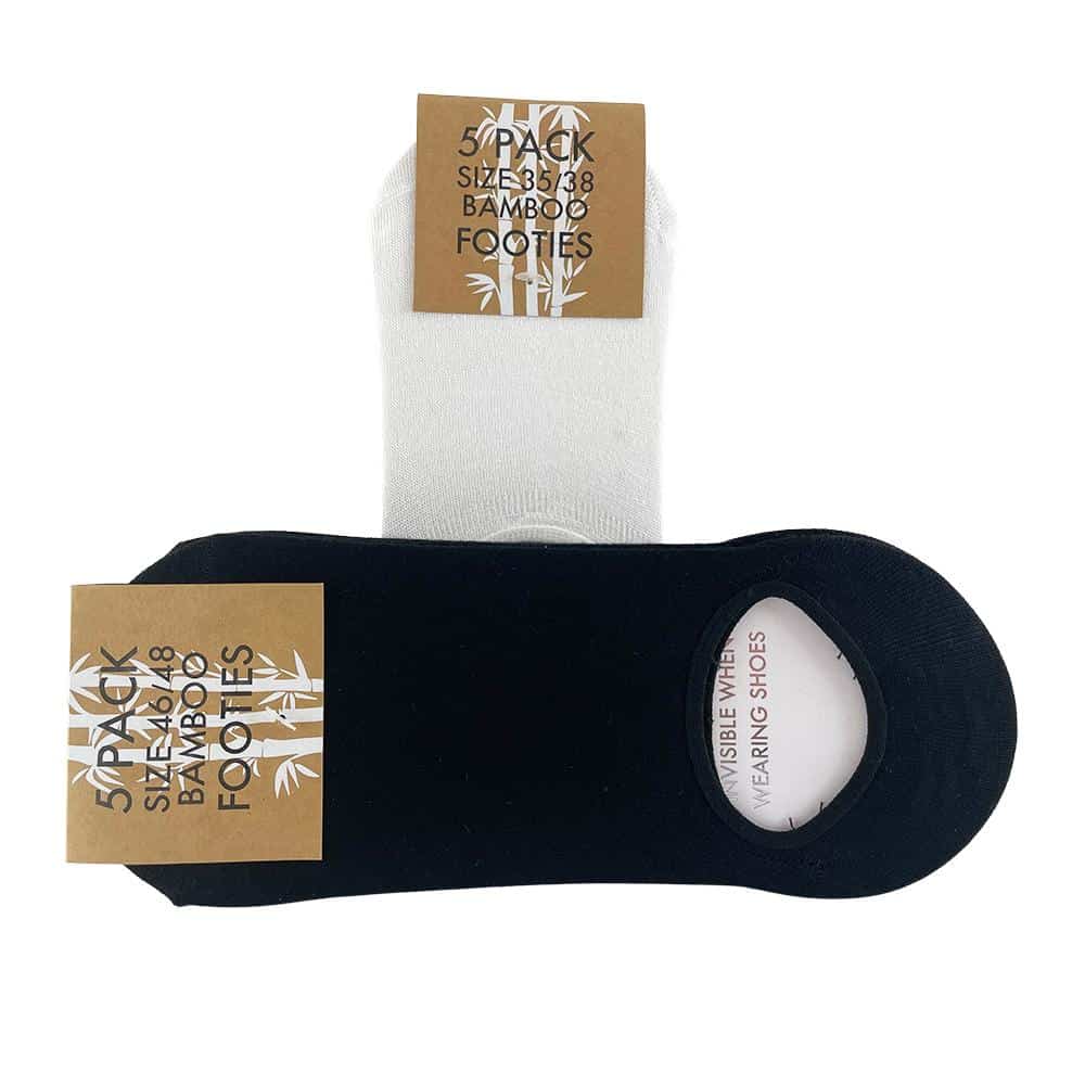 Footies 5 pairs (black or white)