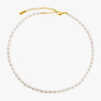 Freshwater Pearl Choker Necklace with 18K Gold Coating