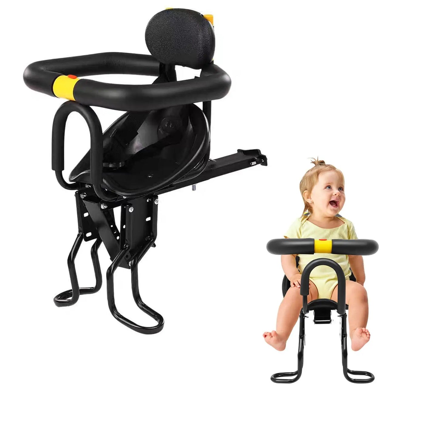 Front-Mounted Child Bike Seat for Toddlers - Detachable & Adjustable
