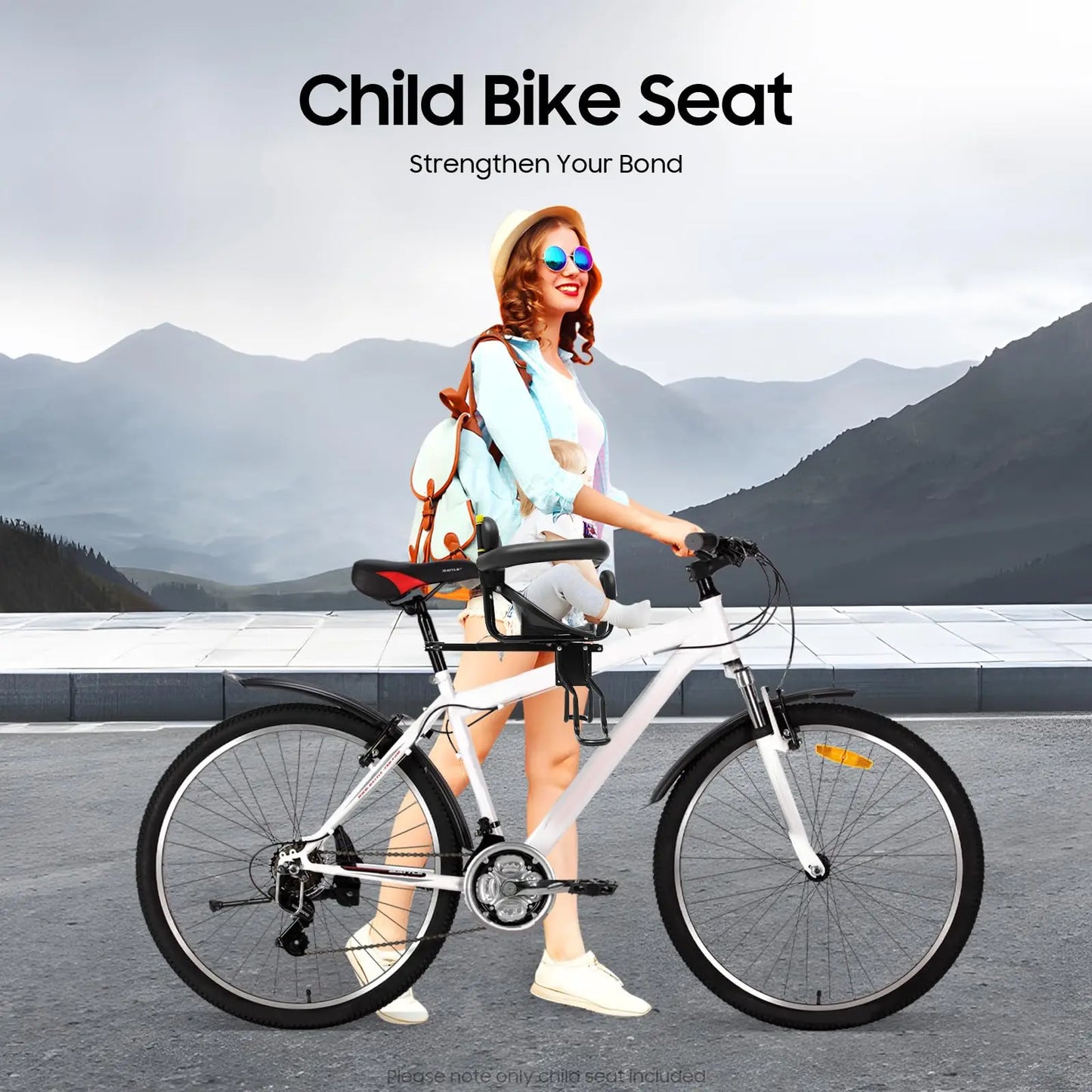 Front-Mounted Child Bike Seat for Toddlers - Detachable & Adjustable