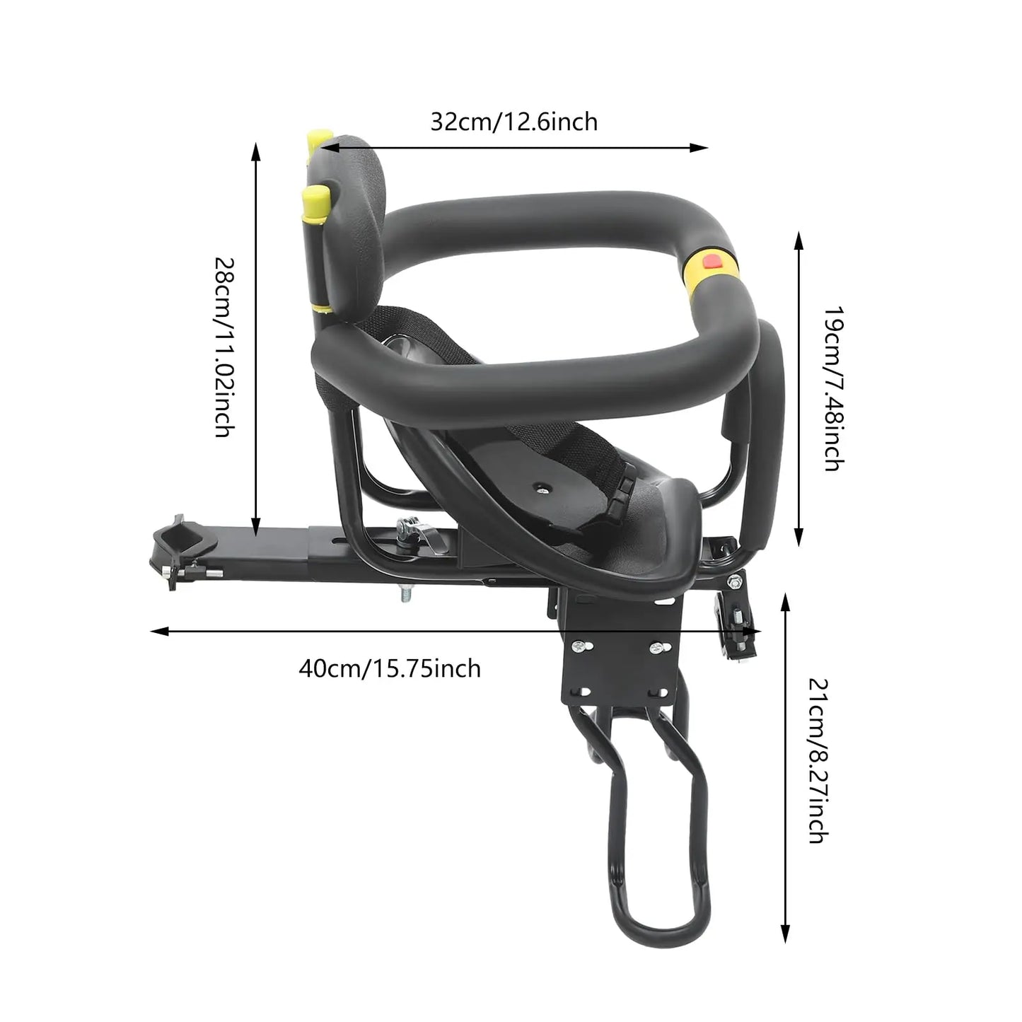 Front-Mounted Child Bike Seat for Toddlers - Detachable & Adjustable