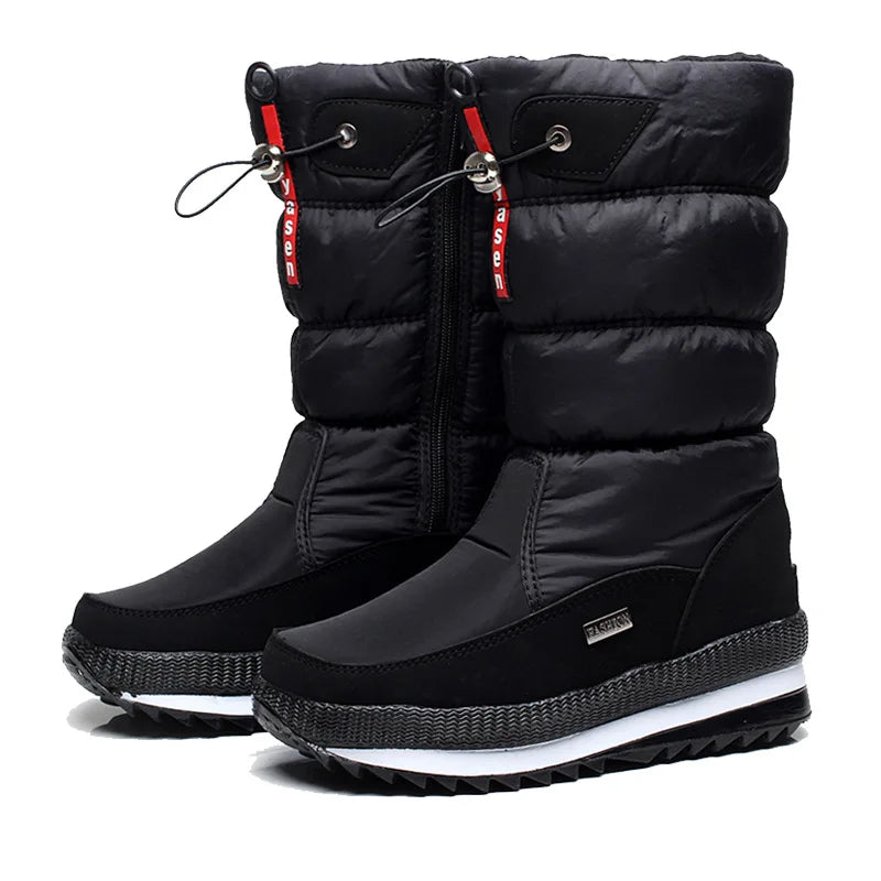 Frozelle Mid Calf Insulated Snow Boots