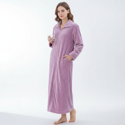 Full Length Zip Dressing Gown