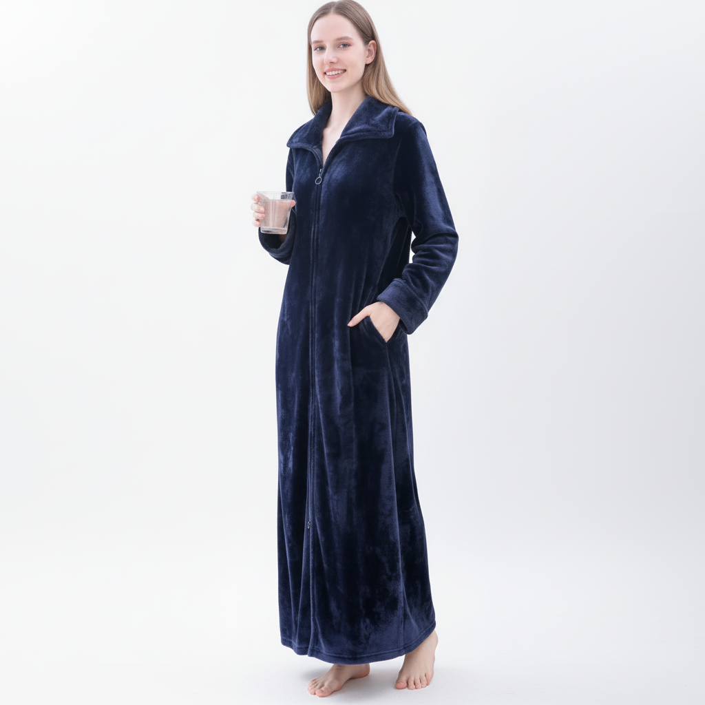 Full Length Zip Dressing Gown