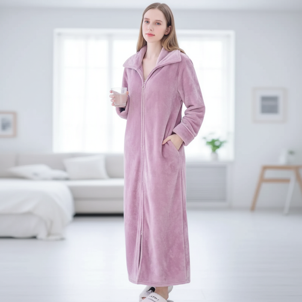 Full Length Zip Dressing Gown