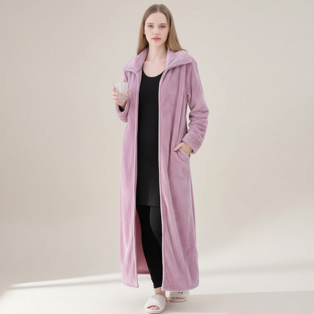 Full Length Zip Dressing Gown