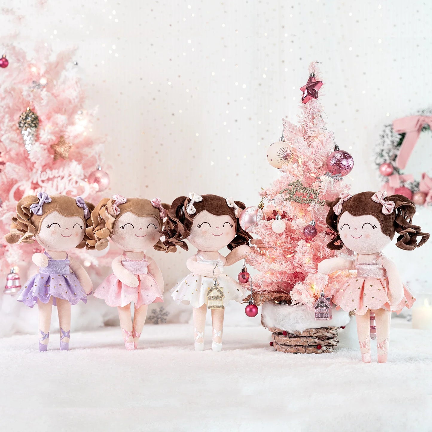 Girls Ballerina Plush Doll - Soft Stuffed Toy with Crown & Tutu