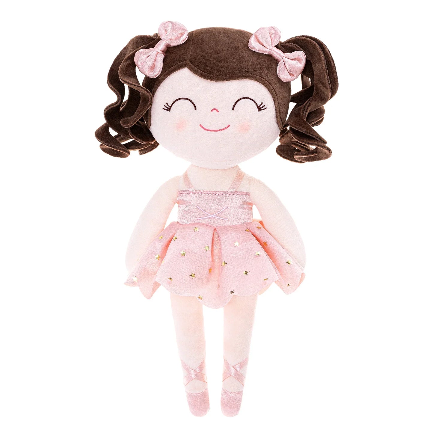 Girls Ballerina Plush Doll - Soft Stuffed Toy with Crown & Tutu