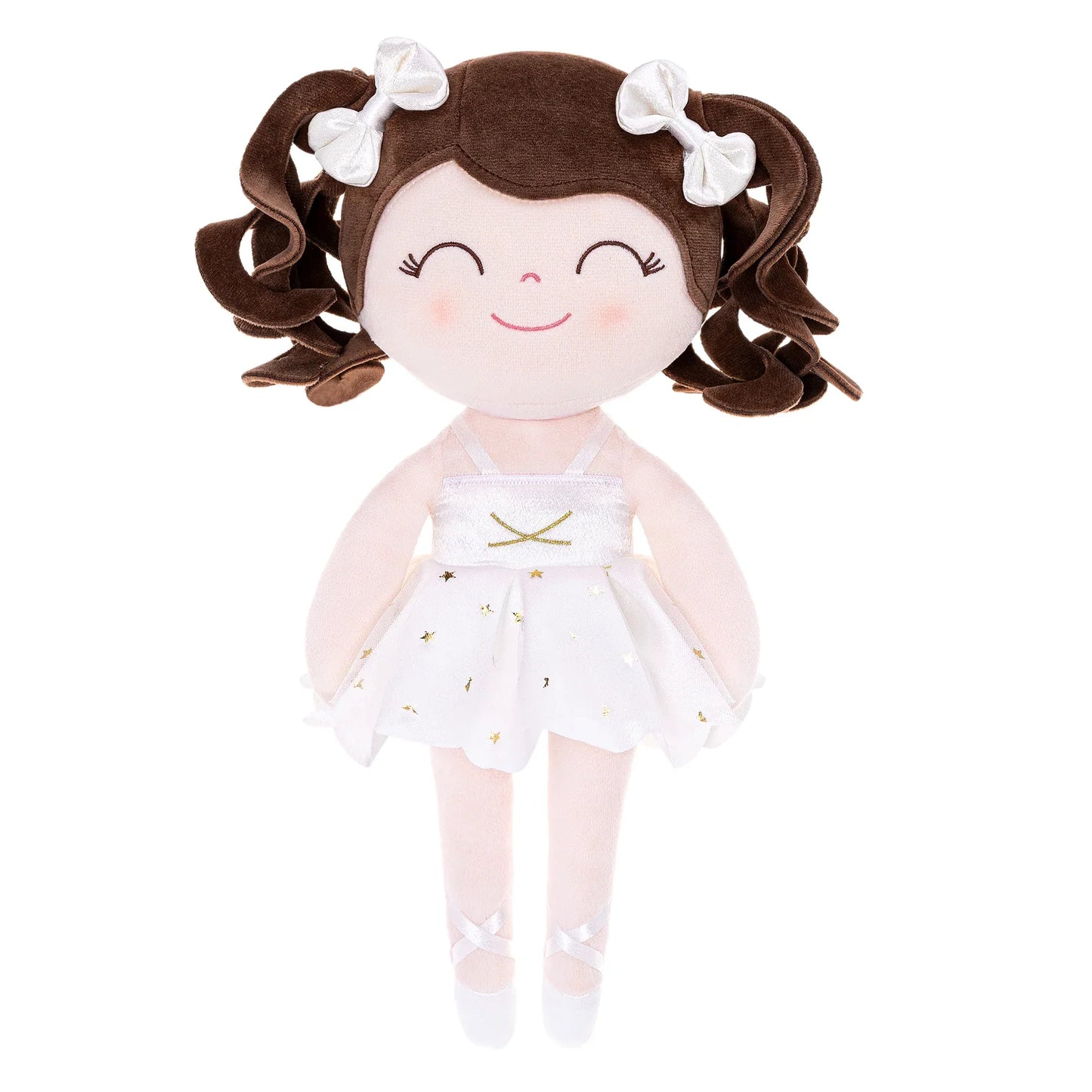 Girls Ballerina Plush Doll - Soft Stuffed Toy with Crown & Tutu