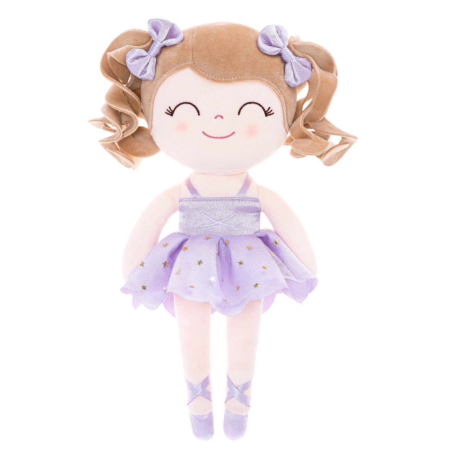 Girls Ballerina Plush Doll - Soft Stuffed Toy with Crown & Tutu