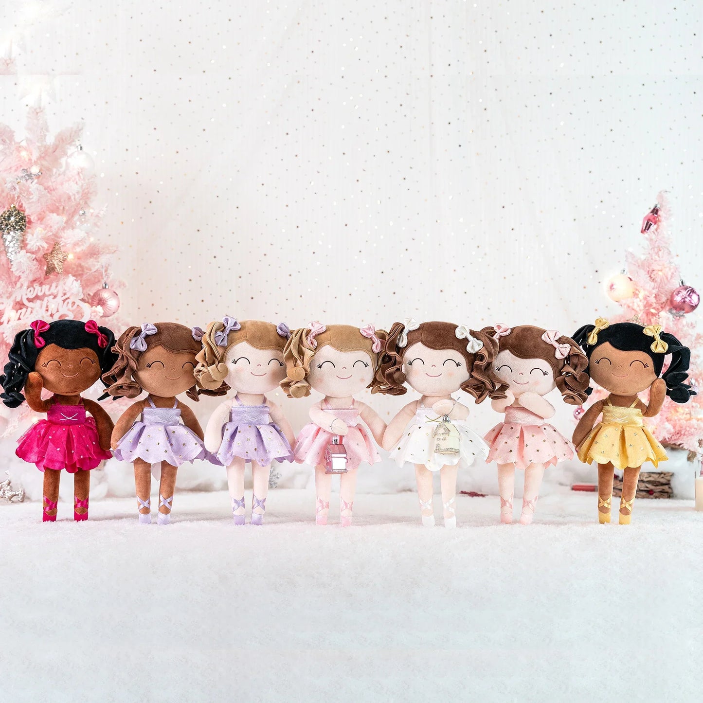 Girls Ballerina Plush Doll - Soft Stuffed Toy with Crown & Tutu