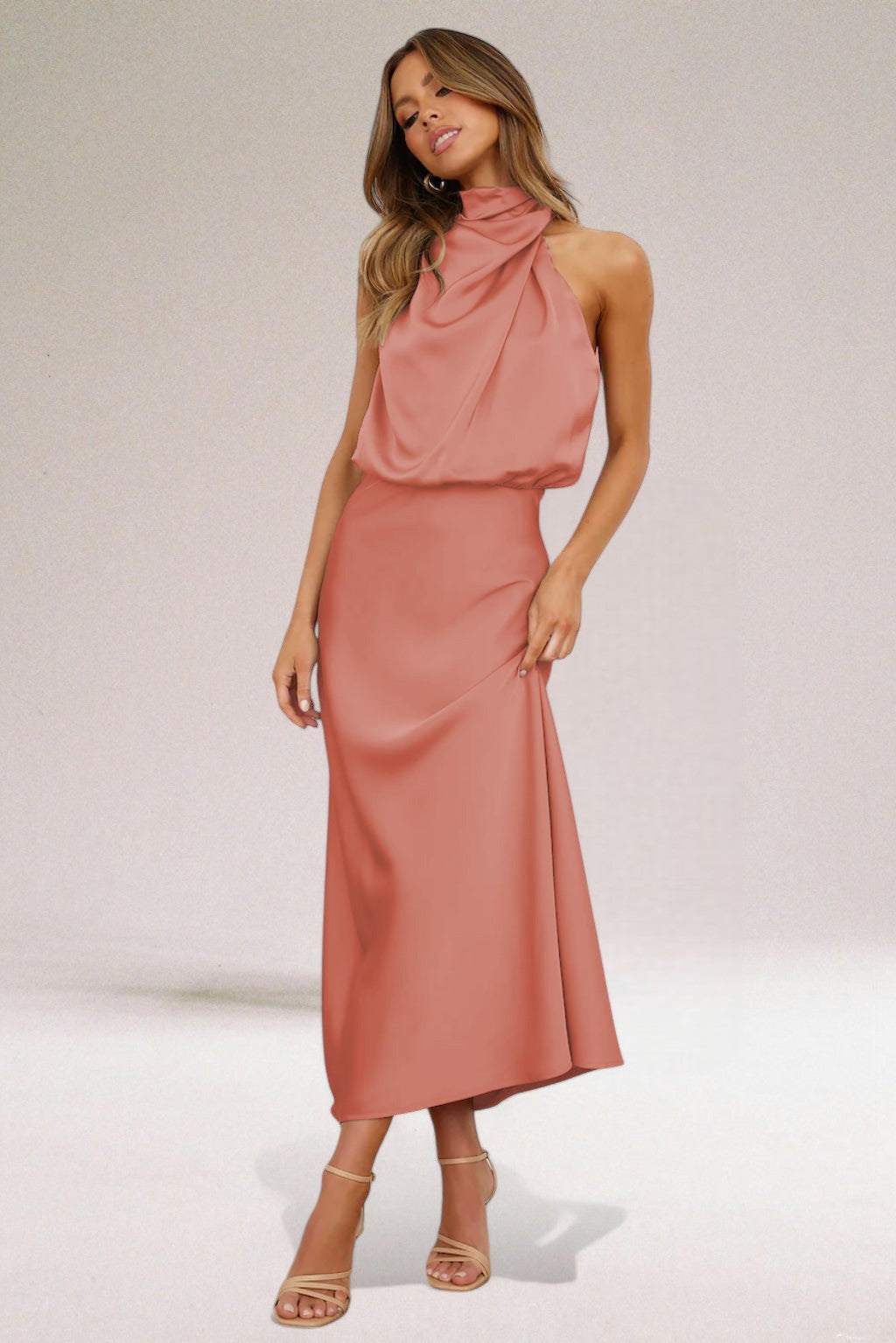 Glamorous Dress with Halter Neckline