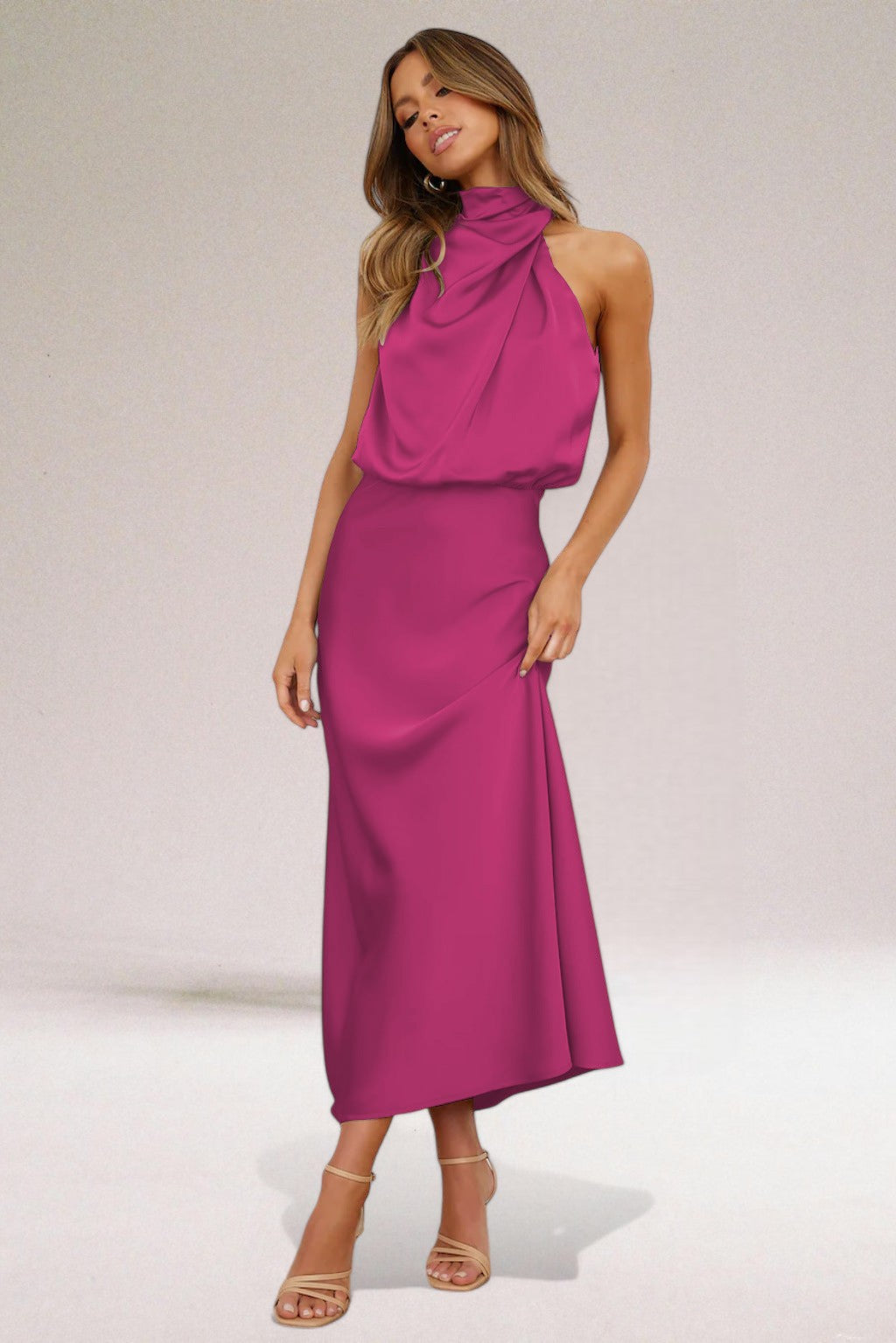 Glamorous Dress with Halter Neckline