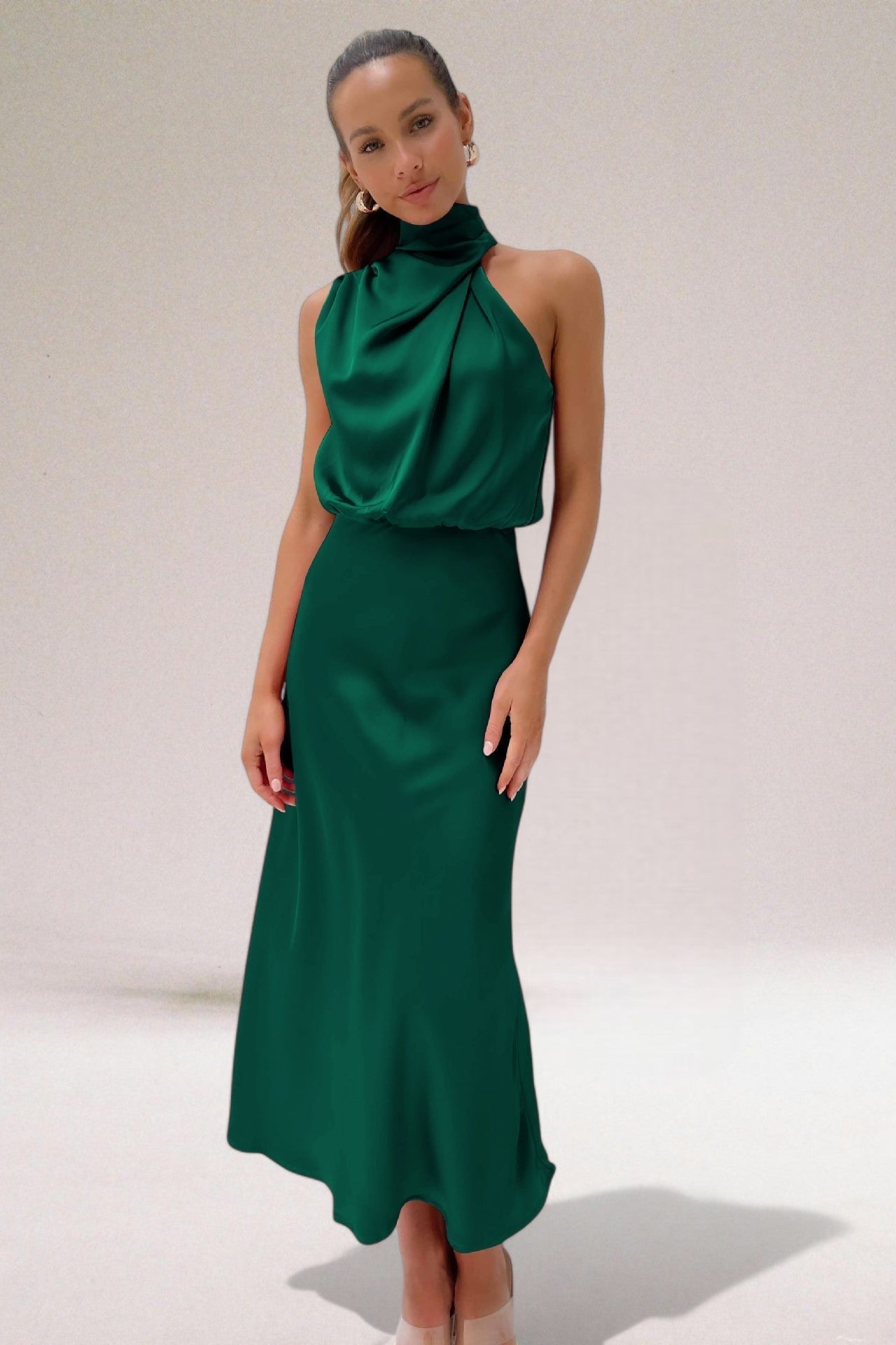 Glamorous Dress with Halter Neckline