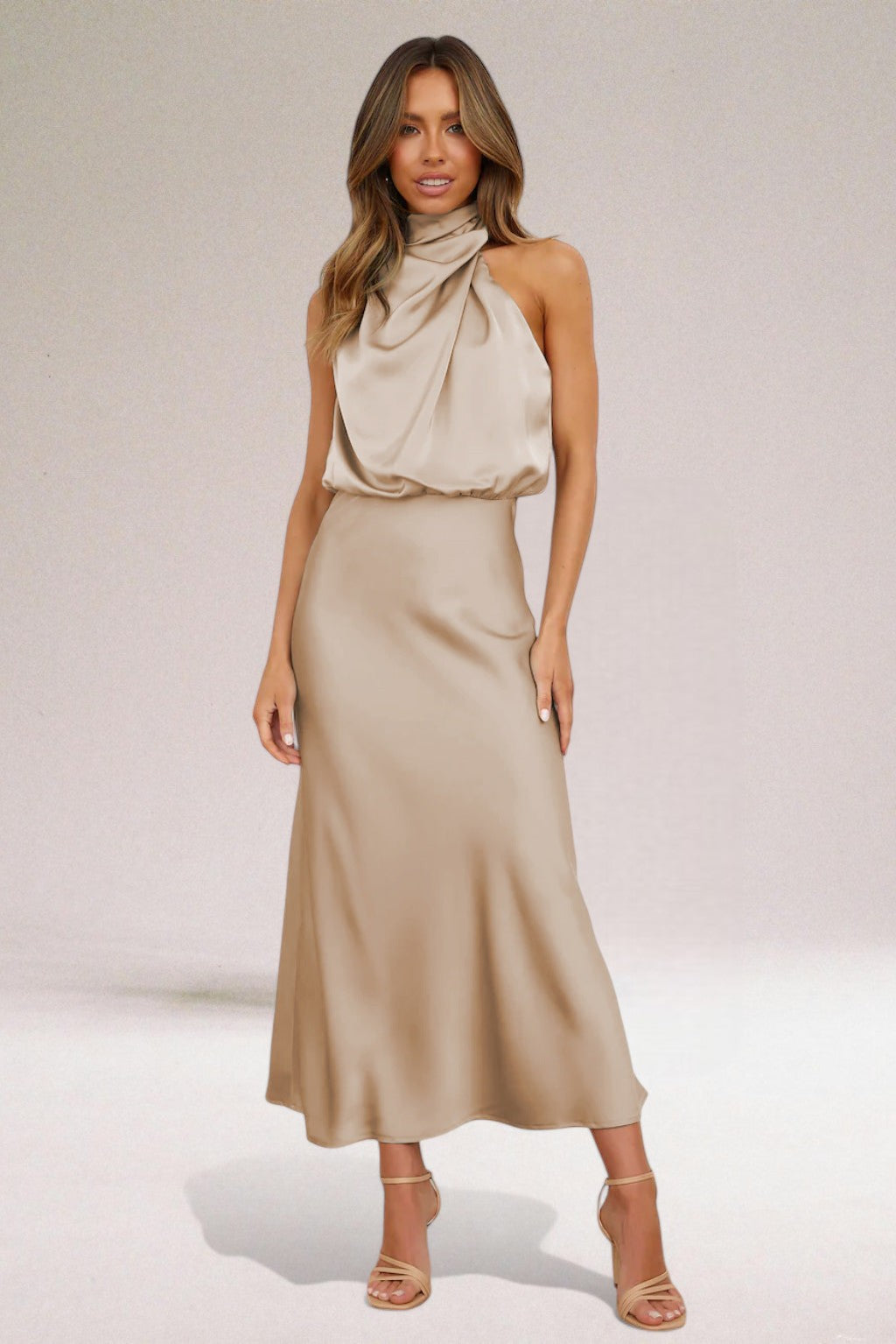 Glamorous Dress with Halter Neckline