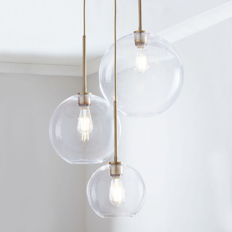 Glass Ball Pendant Light | Modern Brass Design