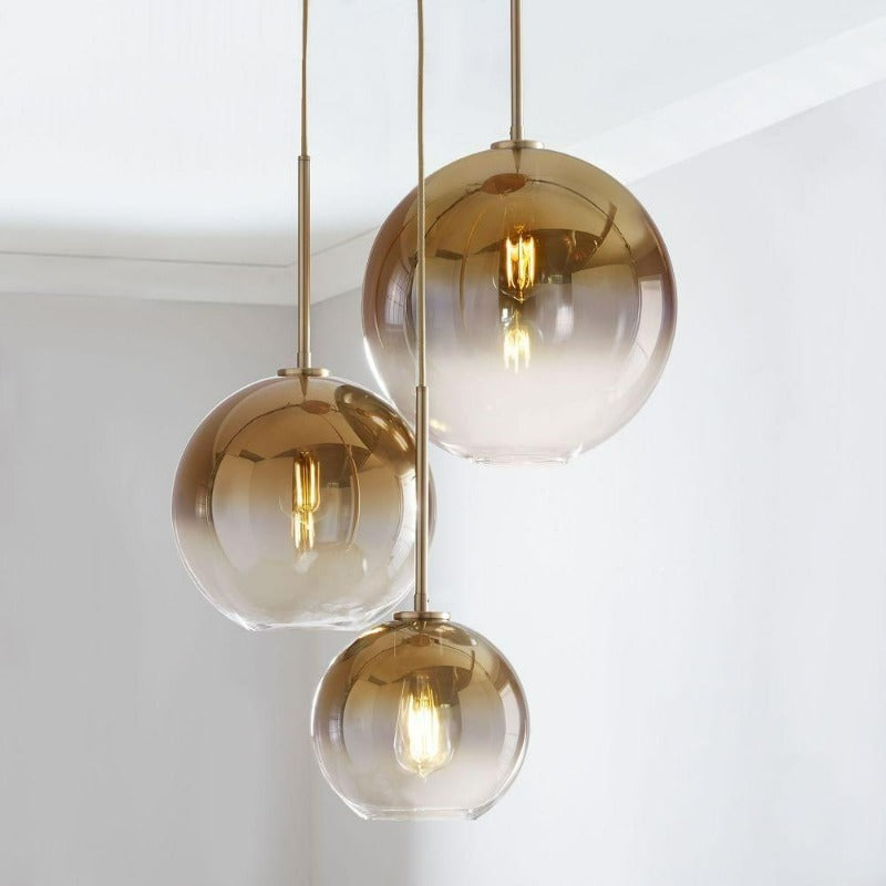 Glass Ball Pendant Light | Modern Brass Design