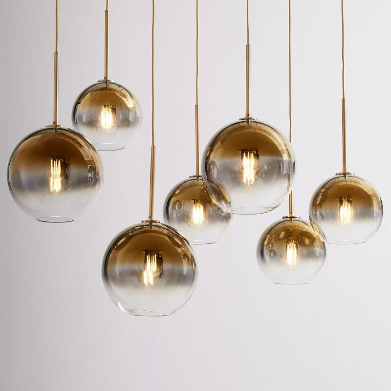 Glass Ball Pendant Light | Modern Brass Design