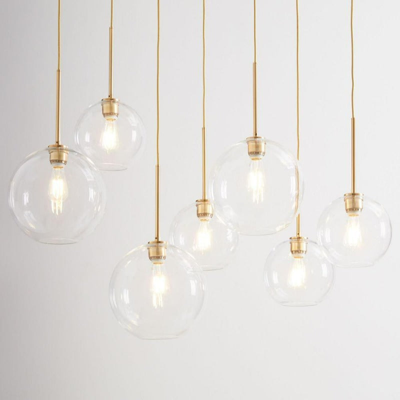 Glass Ball Pendant Light | Modern Brass Design