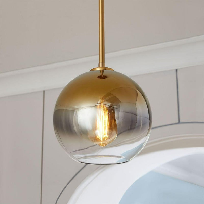 Glass Ball Pendant Light | Modern Brass Design