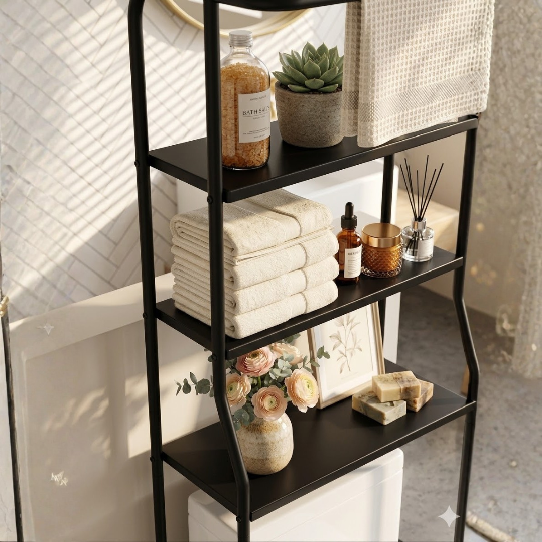 GlideHold® Bathroom Shelf: Stylish Minimalist 3-Tier Bathroom Shelf