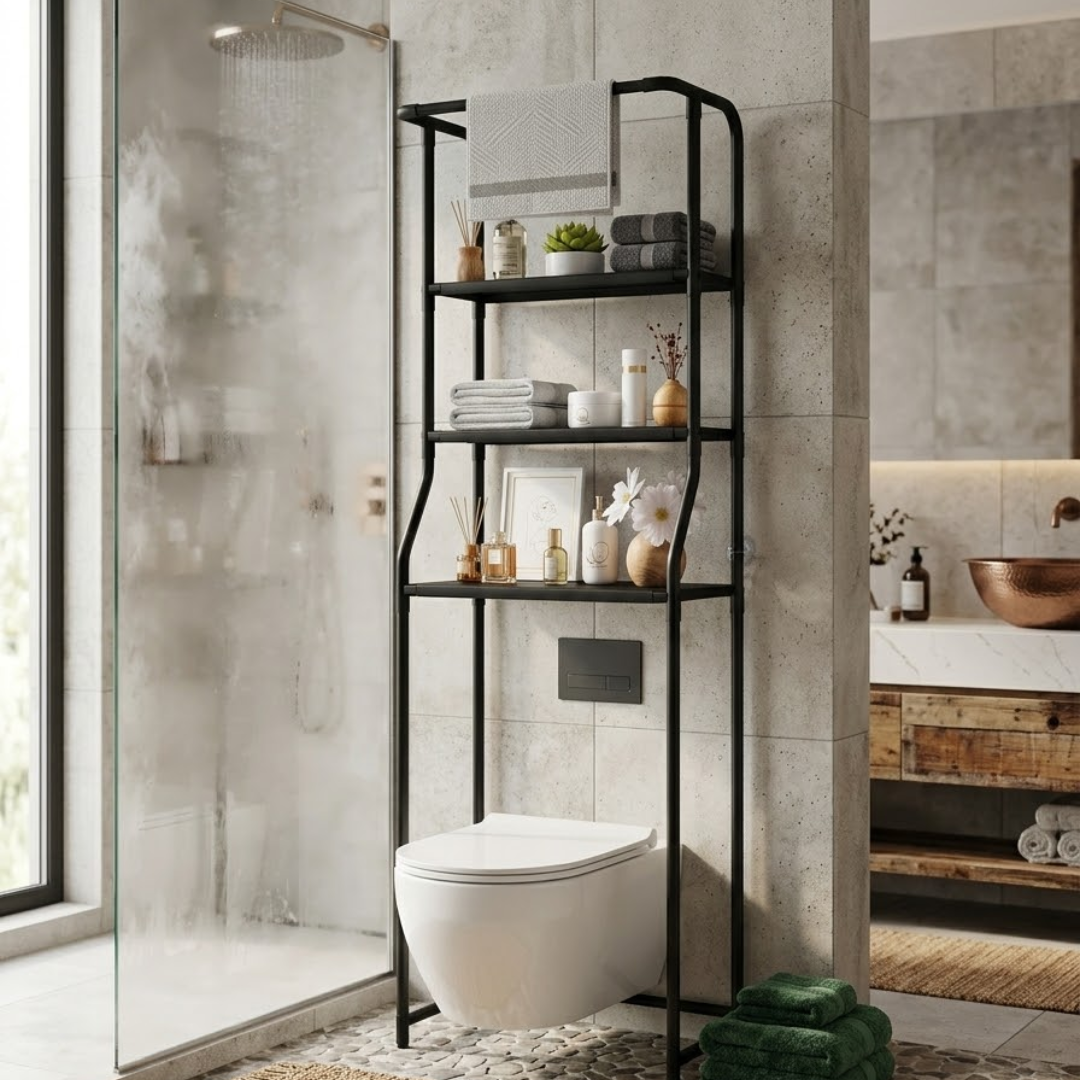 GlideHold® Bathroom Shelf: Stylish Minimalist 3-Tier Bathroom Shelf