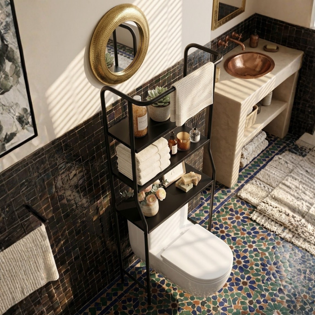 GlideHold® Bathroom Shelf: Stylish Minimalist 3-Tier Bathroom Shelf