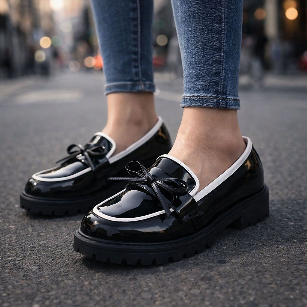 Glossy Penny Loafers
