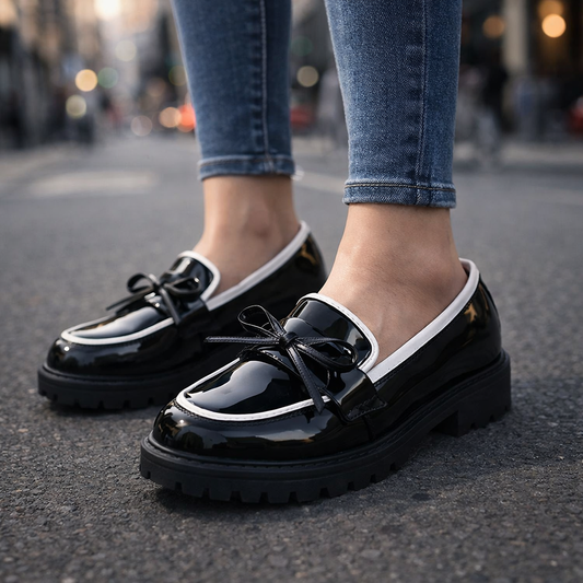 Glossy Penny Loafers