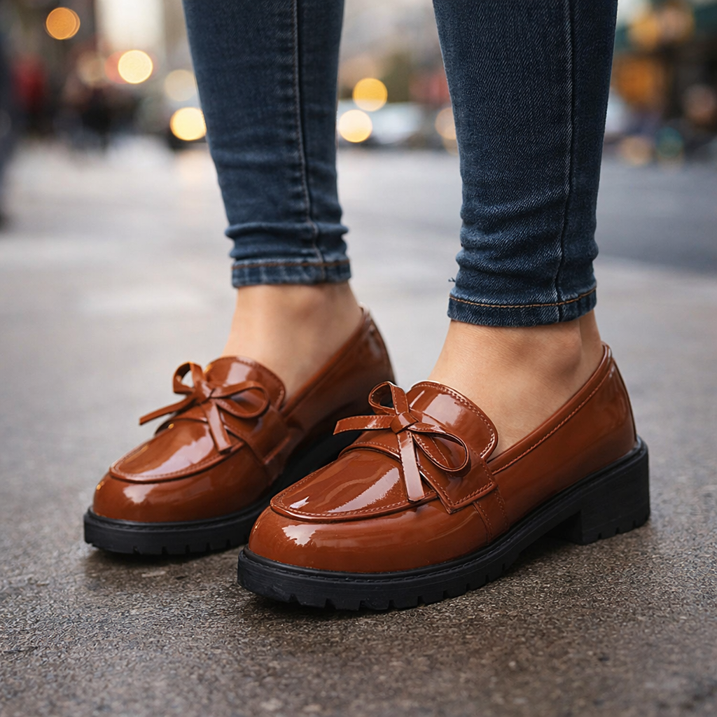Glossy Penny Loafers