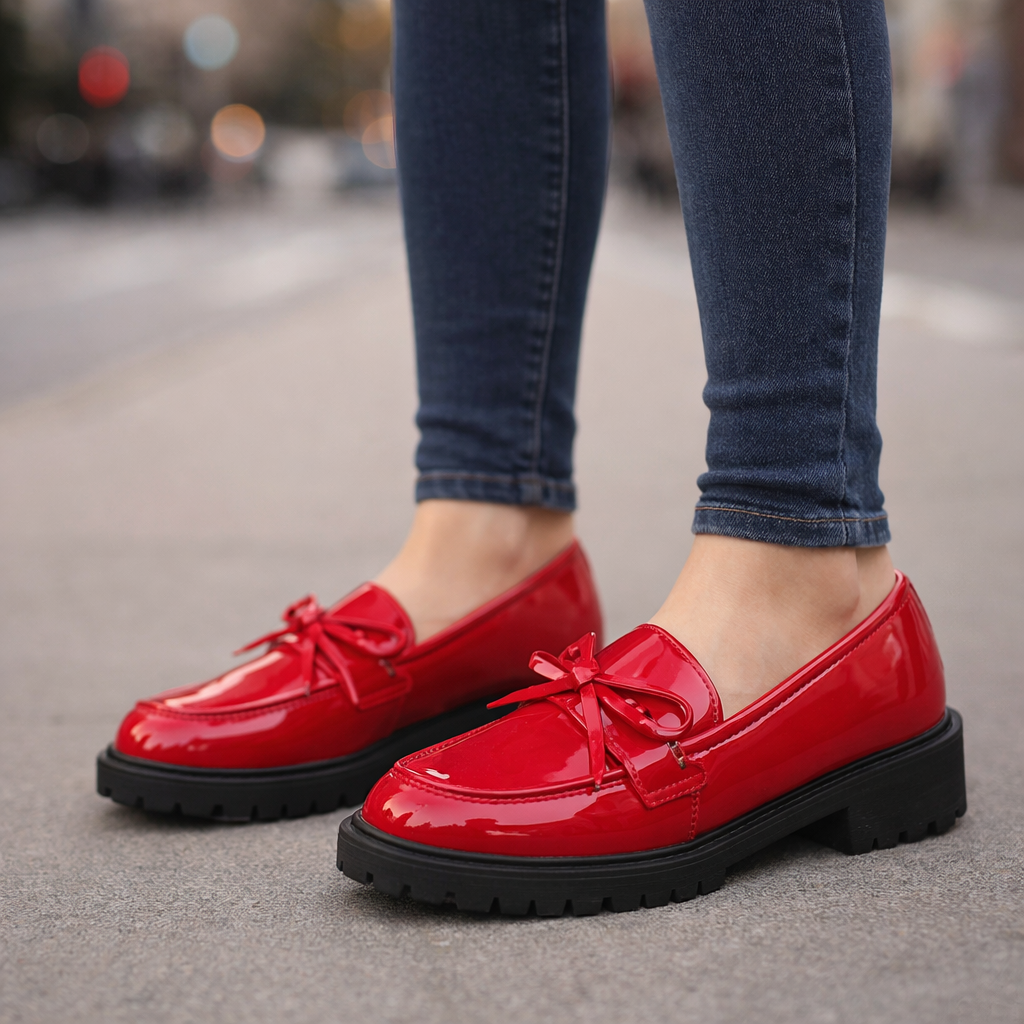 Glossy Penny Loafers
