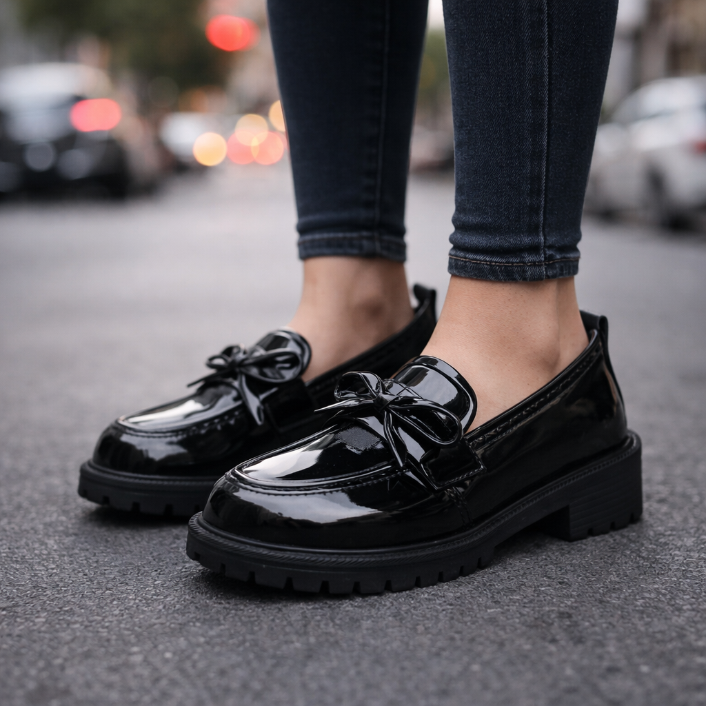 Glossy Penny Loafers