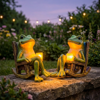 Glowing Garden Frog in Rocking Chair