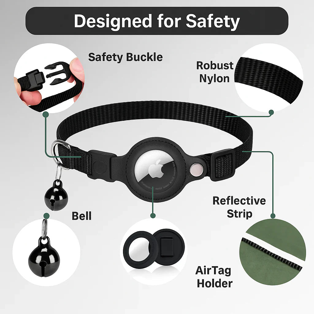GPS Collar for Cats - Safe and Reflective