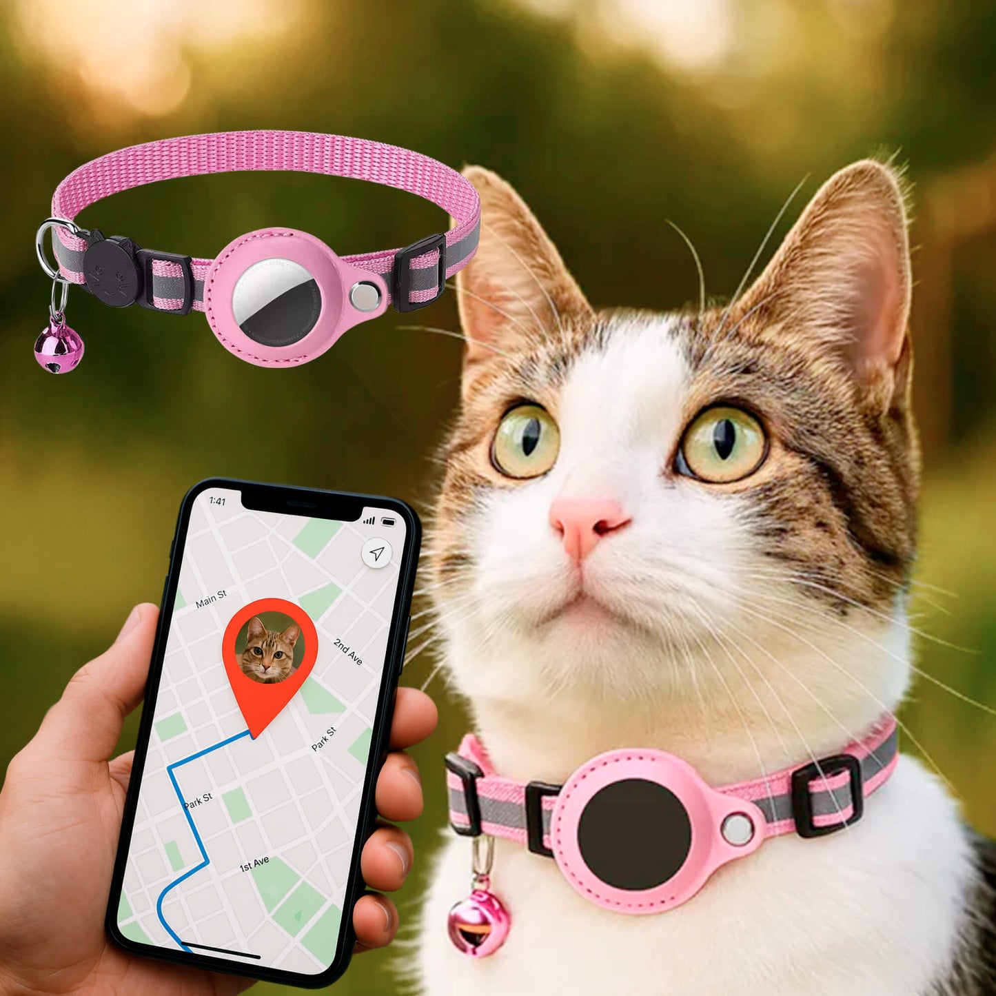 GPS Collar for Cats - Safe and Reflective