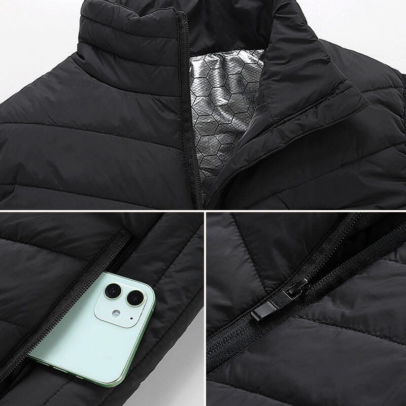 Graphene Heating Vest | USB Rechargeable Heating Zones | Black