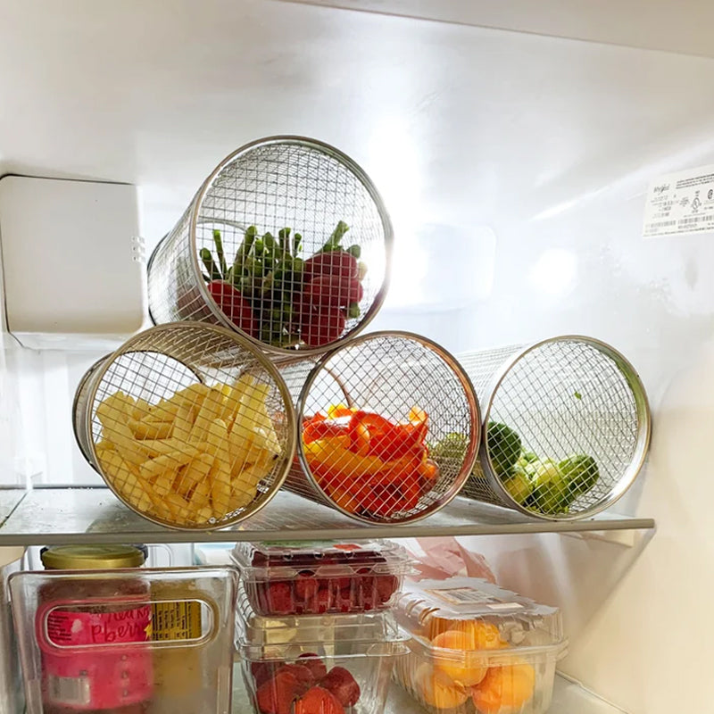 Grill Basket in Stainless Steel - Rotating 360° for Even Cooking