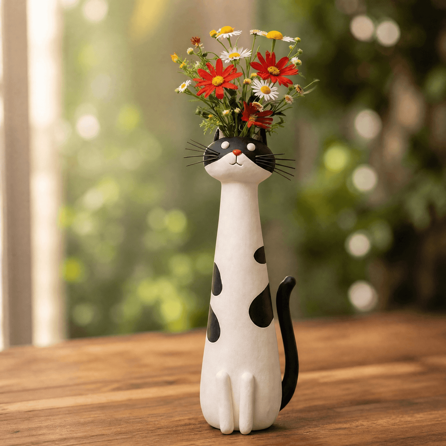 Handmade Ceramic Cat Flower Vase