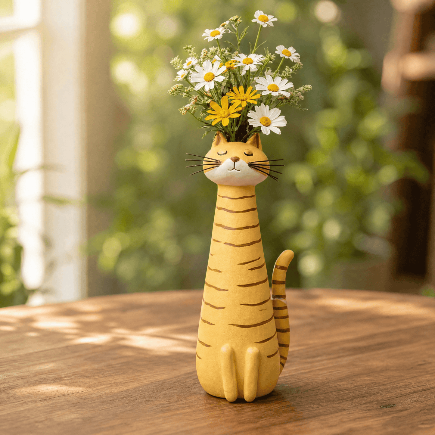 Handmade Ceramic Cat Flower Vase