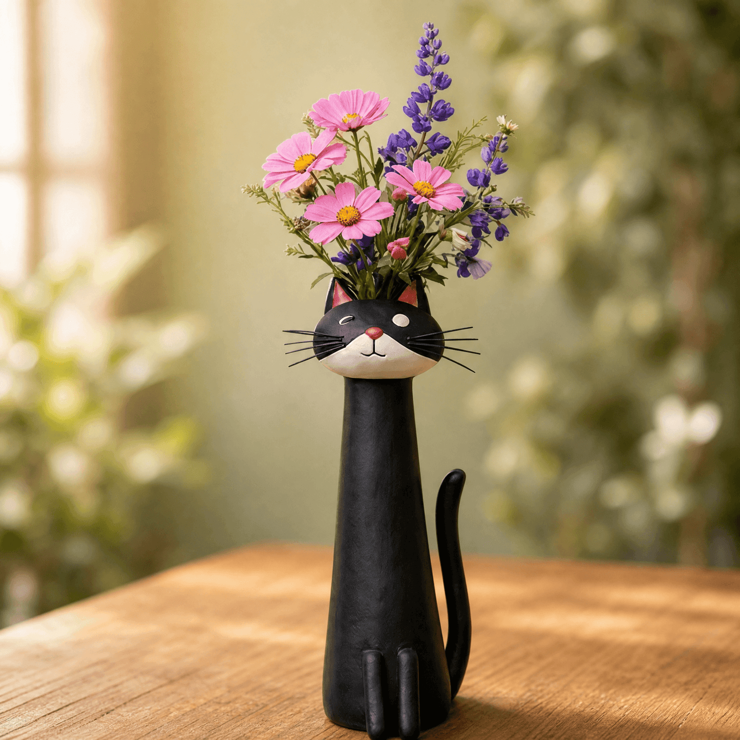 Handmade Ceramic Cat Flower Vase