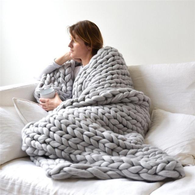 Handmade Chunky Knit Blanket - Super Soft & Decorative