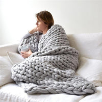 Handmade Chunky Knit Blanket - Super Soft & Decorative
