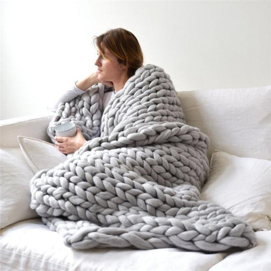 Handmade Chunky Knit Blanket - Super Soft & Decorative