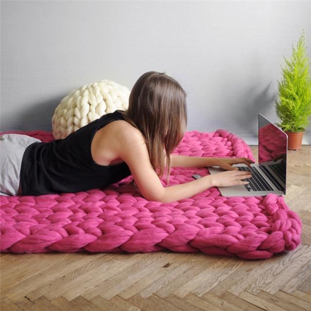 Handmade Chunky Knit Blanket - Super Soft & Decorative