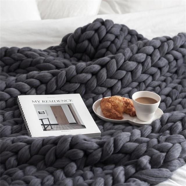Handmade Chunky Knit Blanket - Super Soft & Decorative
